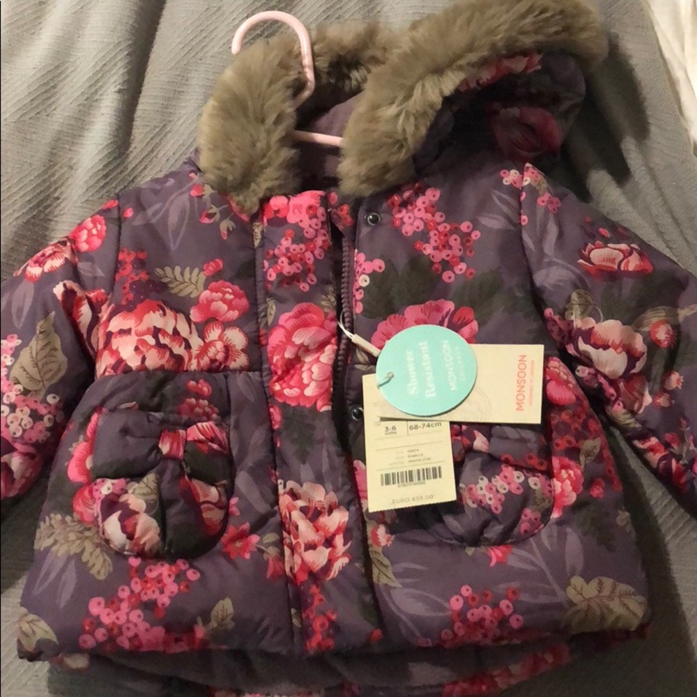 Monsoon flower puffer jacket